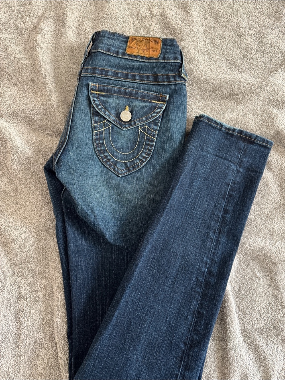 True Religion Dark Blue Women’s Skinny Jeans with Signature Pocket